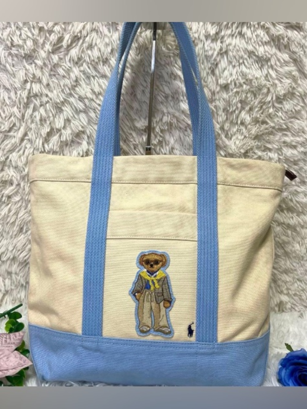 Polo Bear Canvas Small Tote Bag